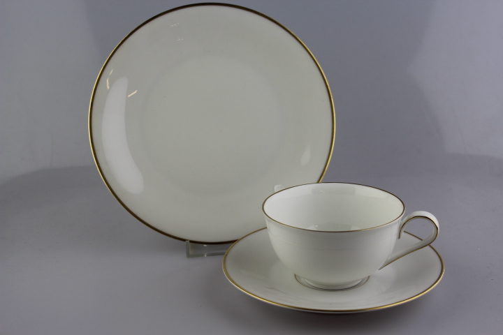Kaffeegedeck 3 tlg. - Heinrich - weiß mit Goldrand