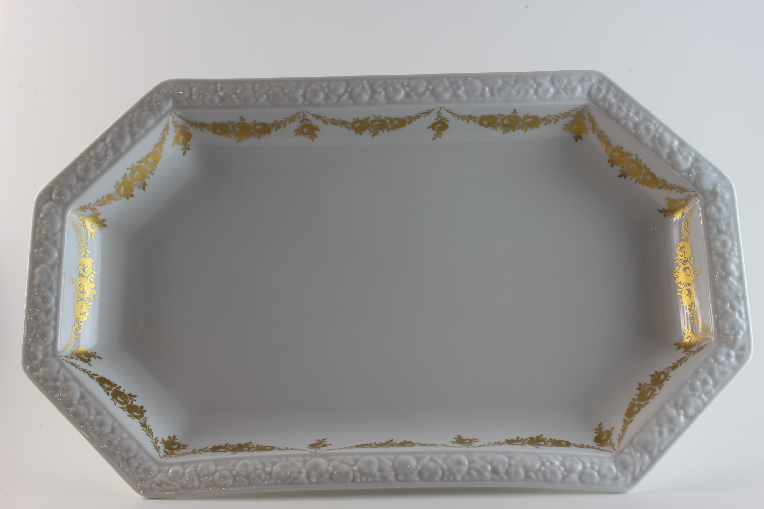 Fleischplatte 39 cm - Rosenthal - Rosenkante gold