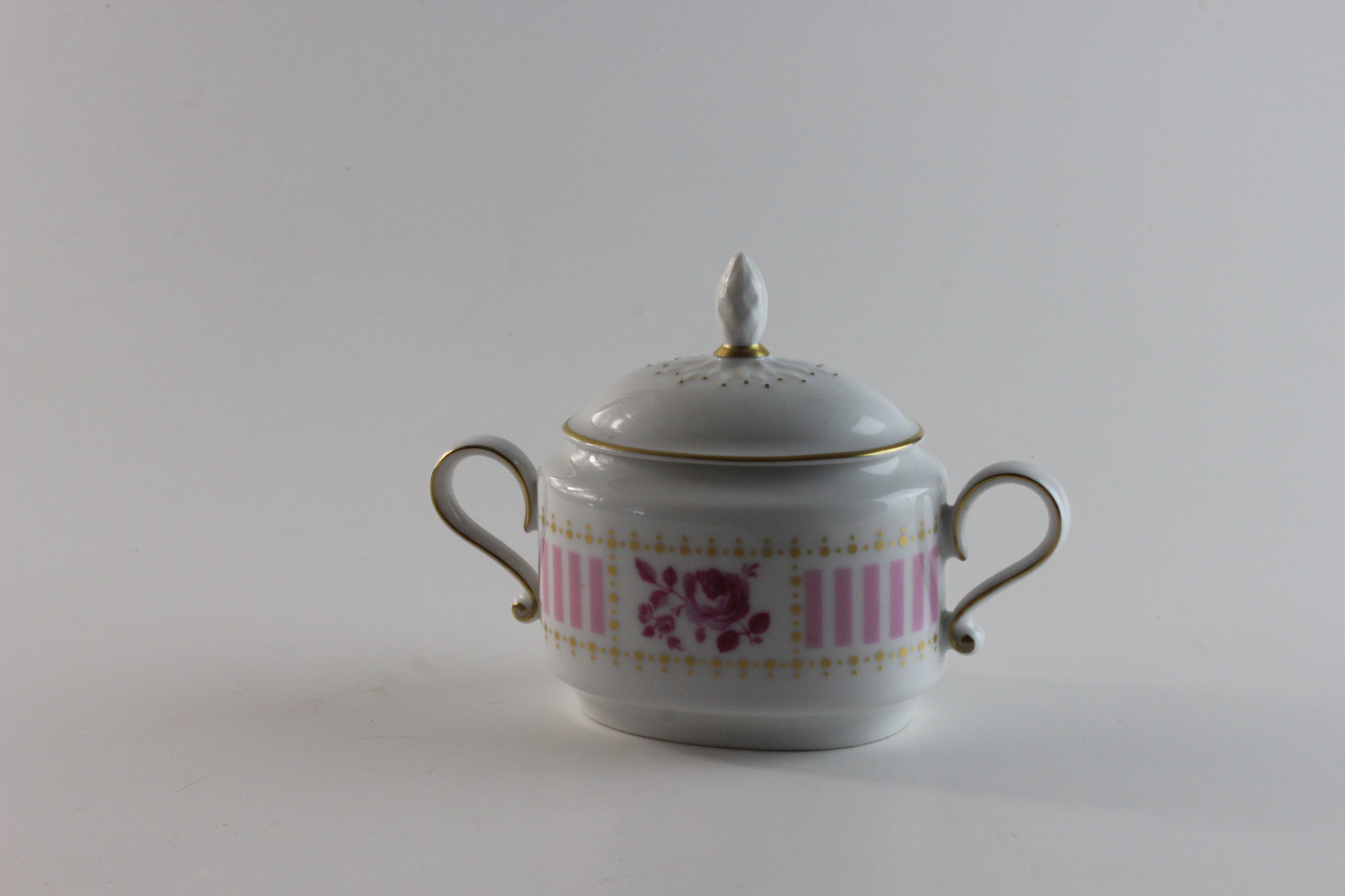 Zuckerdose - Heinrich & Co - Rosa Rose mit Goldpunkte