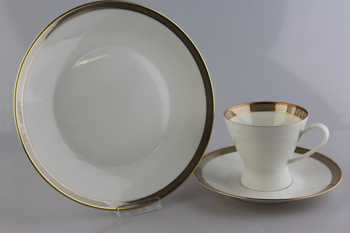 Kaffeegedeck 3 tlg. - Rosenthal - Form 2000 - Gala braun