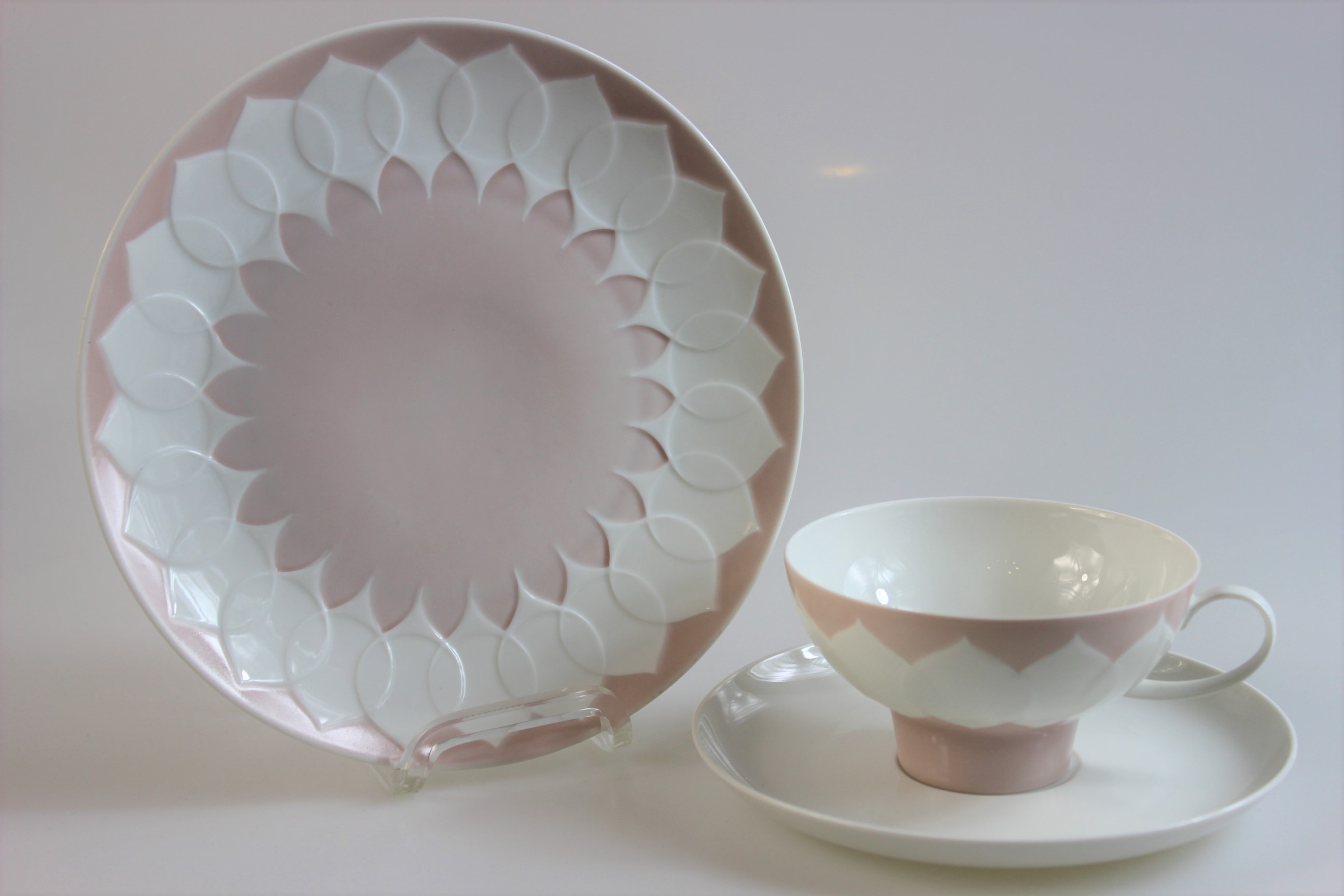 Teegedeck 3 tlg. - Rosenthal - Lotus - Lachs