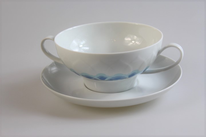 Suppentasse 2 tlg. - Rosenthal - Lotus - Blautöne