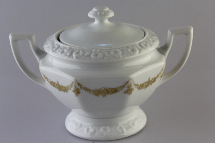 Zuckerdose - Rosenthal - Rosenkante gold