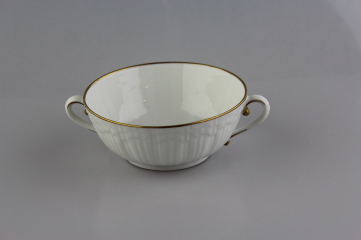 Suppentasse einzeln - Giraud Limoges - Corail - weiß Goldrand