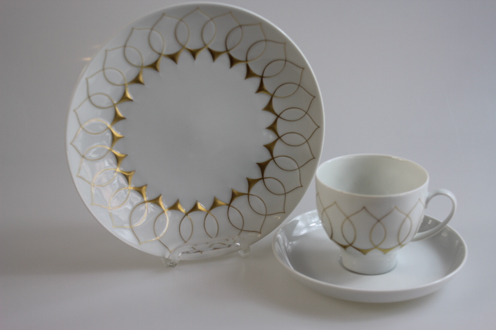 Kaffeegedeck 3 tlg. - Rosenthal - Gold Silhouette