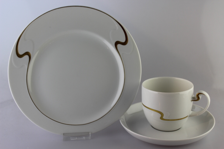 Kaffeegedeck 3 tlg. - Rosenthal - Asimmetria - Weiß