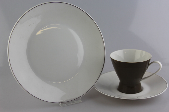 Kaffeegedeck 3 tlg. - Rosenthal - Form 2000 - Braun