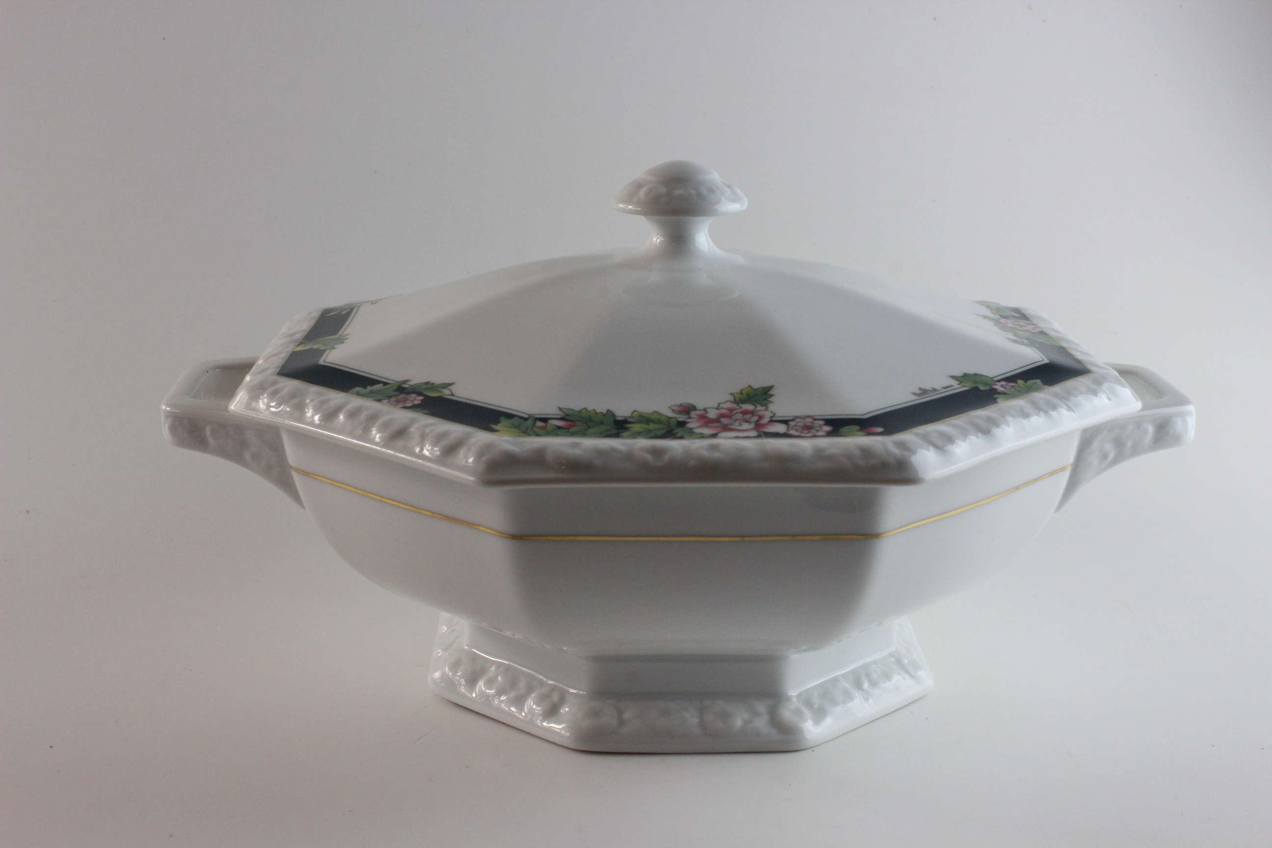 Deckelschüssel - Rosenthal - Grüne Rosenkante