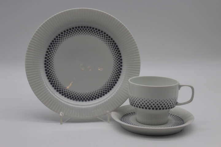 Kaffeegedeck 3 tlg. - Rosenthal - Modulation - Graue Punkte