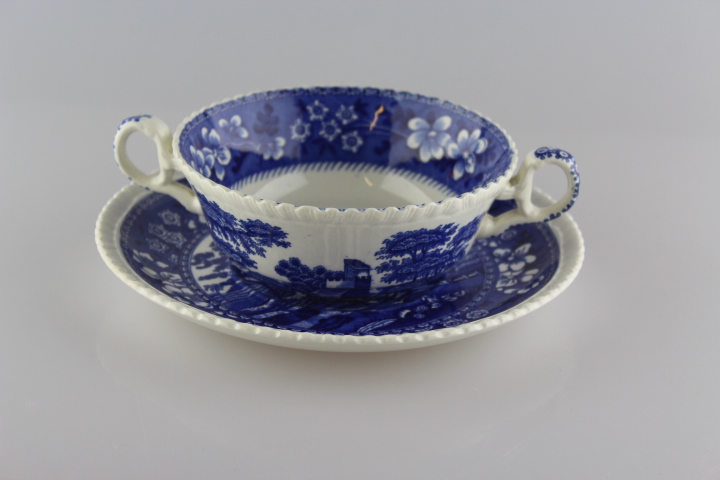 Suppentasse 2teilig- Spode - Blue Tower