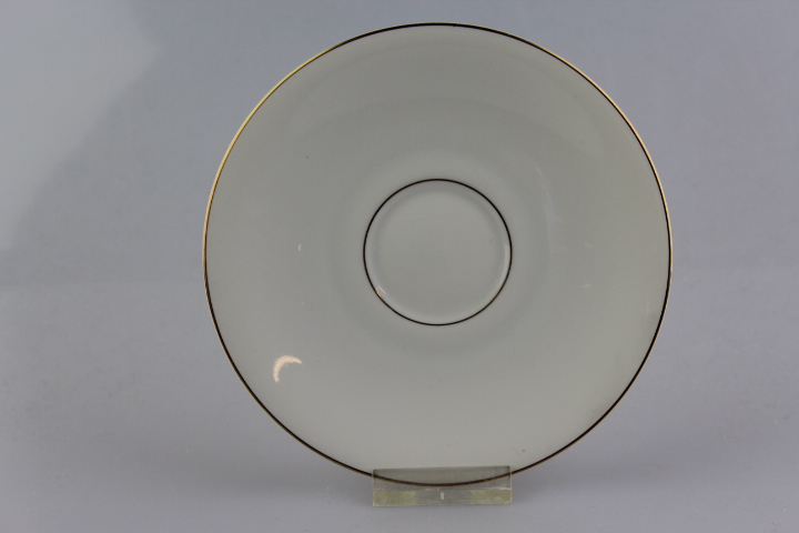 Untertasse für Kaffeetasse - Heinrich - Anmut weiß mit Goldrand schmal