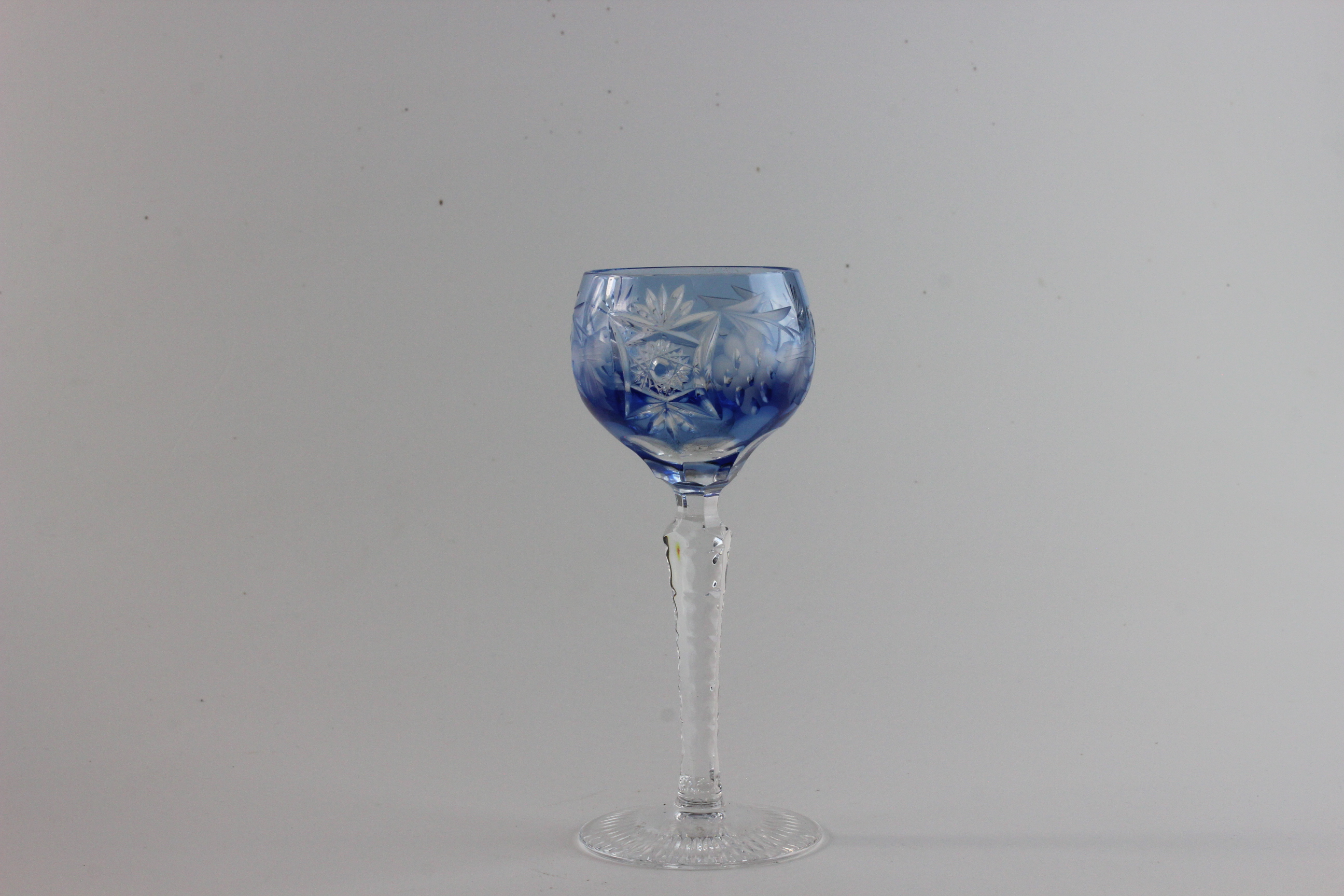 Schnapsglas groß - Traube - hell blau