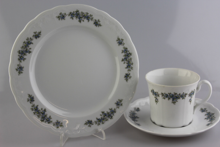 Kaffeegedeck 3 tlg. - Seltmann Weiden - Julia - Blaue Ranke