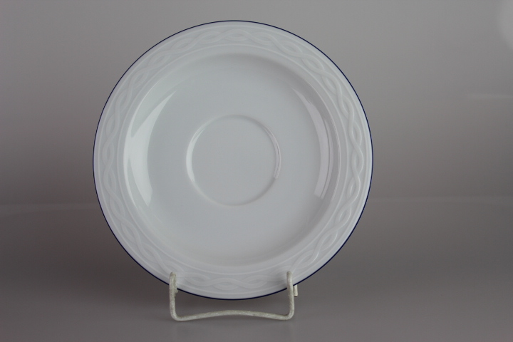 Untertasse für Suppe - Seltmann Weiden - Blauer Rand