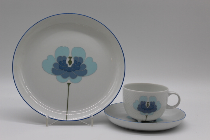 Kaffeegedeck 3 tlg. - Rosenthal - Century - Census Blaue Blume