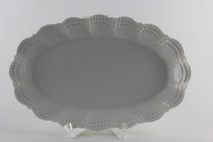ovale Platte 22,8 cm - Giraud Limoges - Corail - weiß