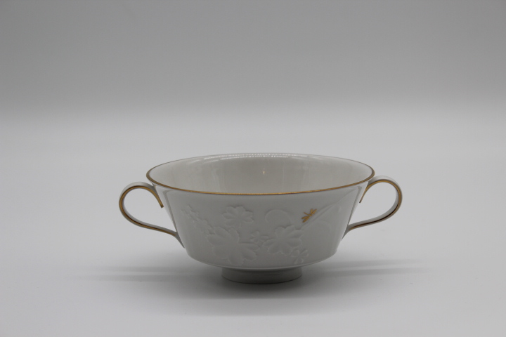 Suppentasse einzeln - KPM Berlin - Feldblume - Feldblume auf Bord mit Insekt