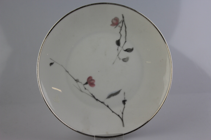 Kuchenteller - Rosenthal - Form 2000 - Japanischer Blütenzweig platin