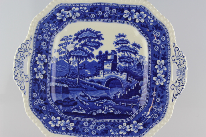 Kuchenplatte mit Griffen- Spode - Blue Tower