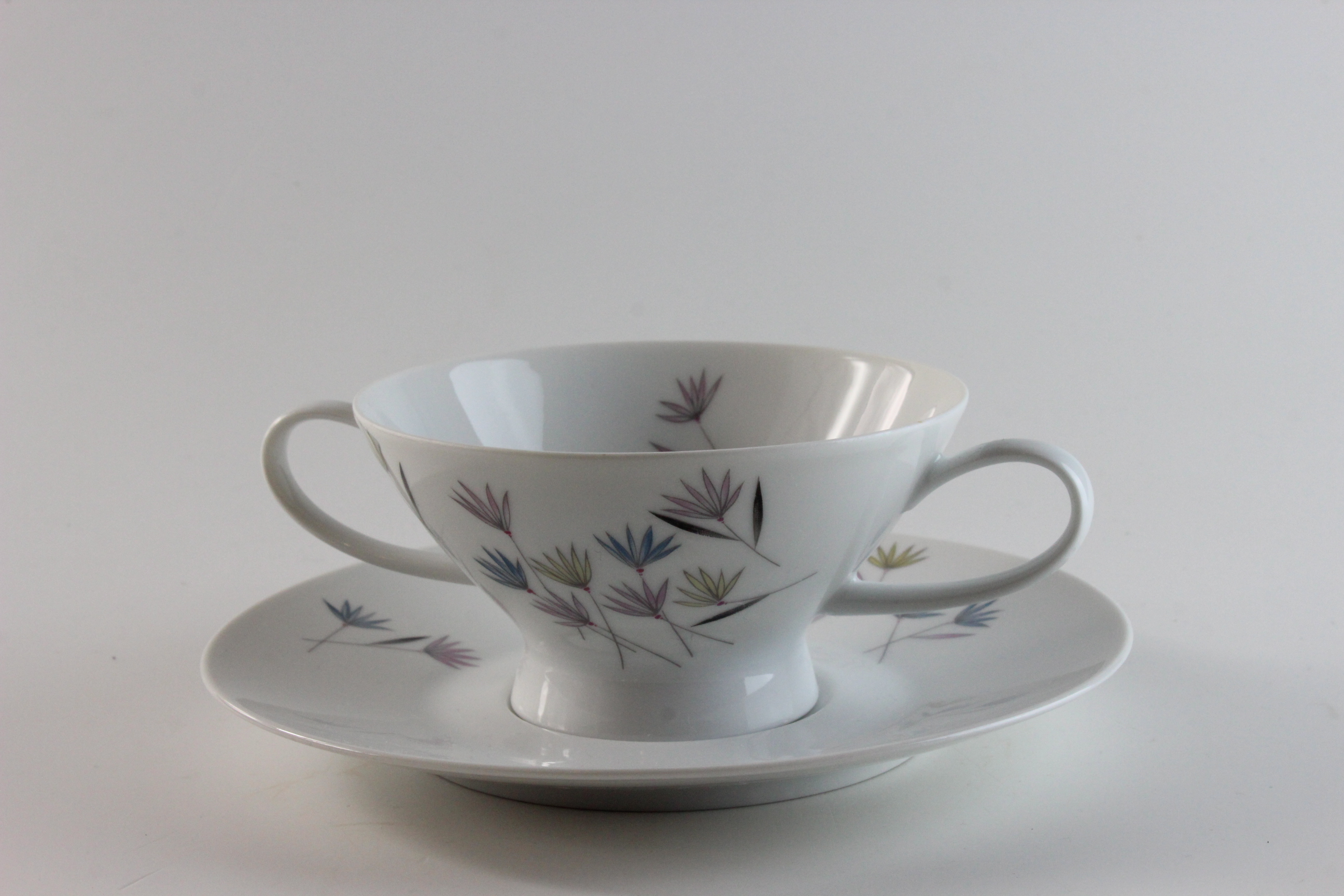 Suppentasse 2 tlg. - Rosenthal - Form 2000 - Blütenspiel