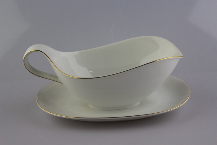 Sauciere - Heinrich - Anmut weiß mit Goldrand schmal