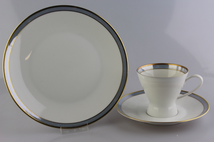 Kaffeegedeck 3 tlg. - Rosenthal - Form 2000 - Gala blau