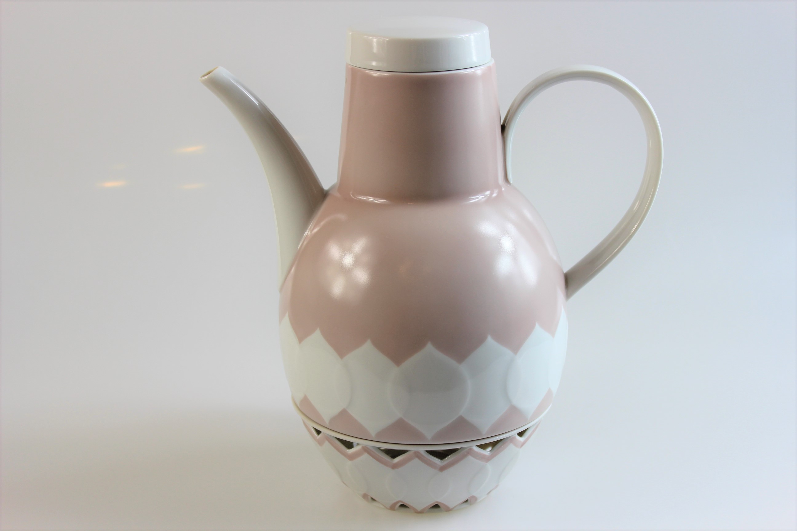 Kaffeekanne mit Stövchen 2 tlg. - Rosenthal - Lotus - Lachs