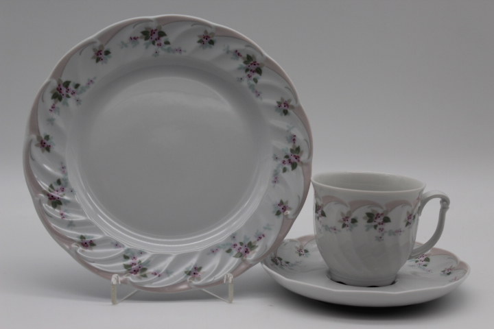 Kaffeegedeck 3 tlg. - Seltmann Weiden - Leonore - Rosa Ranke 44704