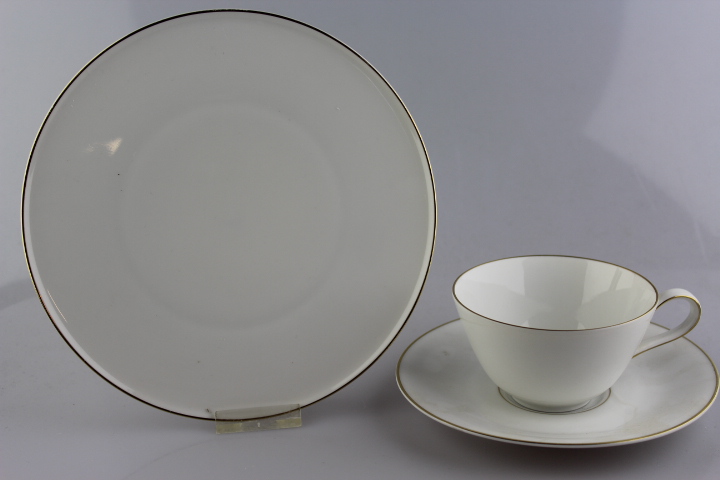Kaffeegedeck 3 tlg. - Heinrich - weiß mit Goldrand