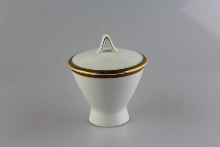 Zuckerdose - Rosenthal - Form 2000 - Ätzgoldrand mit Rauten