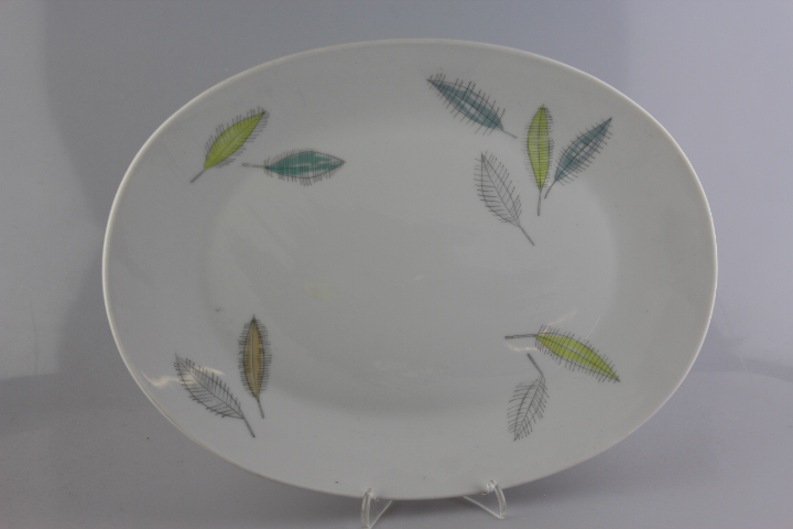 Fleischplatte 28,5 cm - Rosenthal - Form 2000 - bunte Blätter