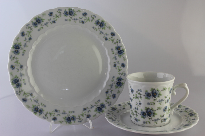 Kaffeegedeck 3 tlg. - Eschenbach - Bayreuth - Blaue Blüte