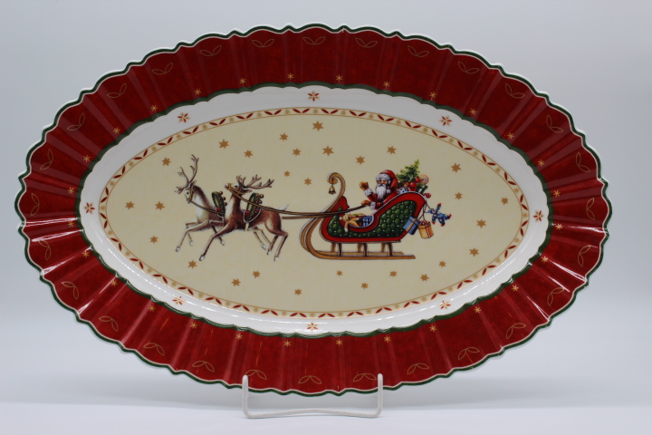 Fleischplatte 48,5 cm Weihnachtsmann mit Schlitten - Villeroy & Boch - Weihnachten
