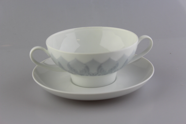 Suppentasse 2 tlg. - Rosenthal - Lotus - Madras grau