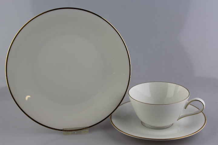 Kaffeegedeck 3 tlg. - Heinrich - weiß mit Goldrand