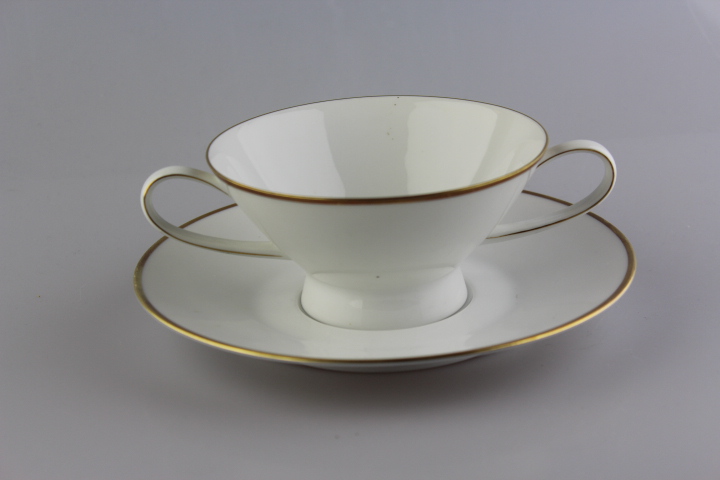 Suppentasse 2 tlg. - Rosenthal - Form 2000 - polierter Goldrand