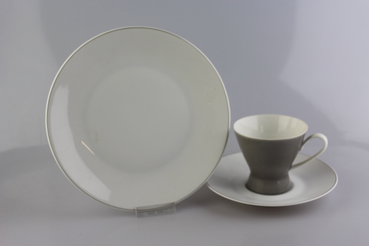 Kaffeegedeck - Rosenthal - Form 2000 - uni grau