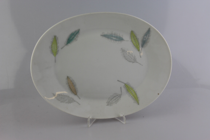 Fleischplatte 24,5 cm - Rosenthal - Form 2000 - bunte Blätter