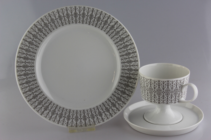 Kaffeegedeck 3 tlg. - Rosenthal - Composition - Secunda grau