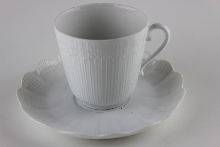 Kaffeetasse 2 tlg. - Giraud Limoges - Corail - weiß