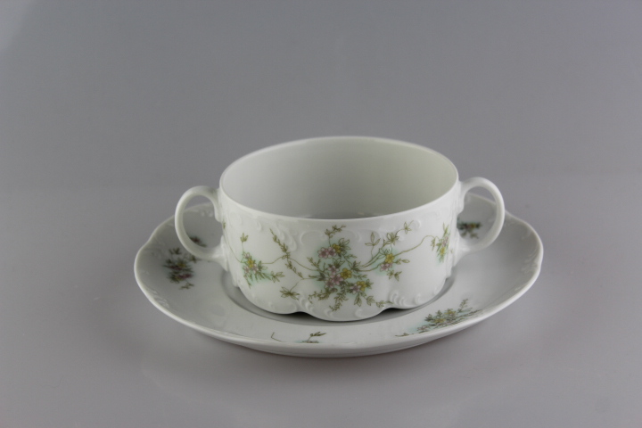 Suppentasse 2 tlg. - Rosenthal - grüne Ranke