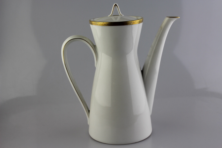 Kaffeekanne 20 cm - Rosenthal - Form 2000 - Goldband mit Streifen