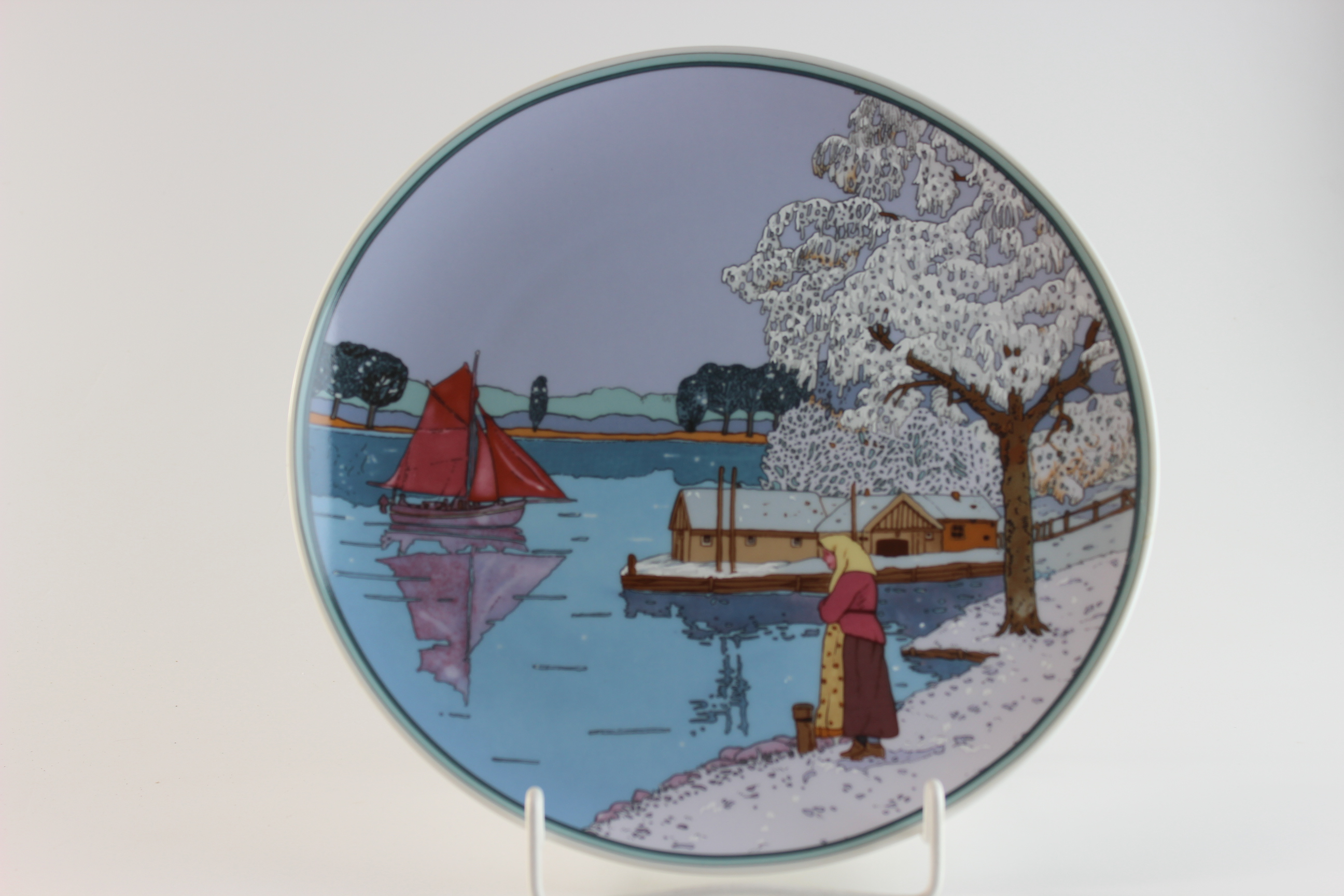 Wandteller - V&B/ Heinrich - Leben mit der Natur - Fischer im Winter