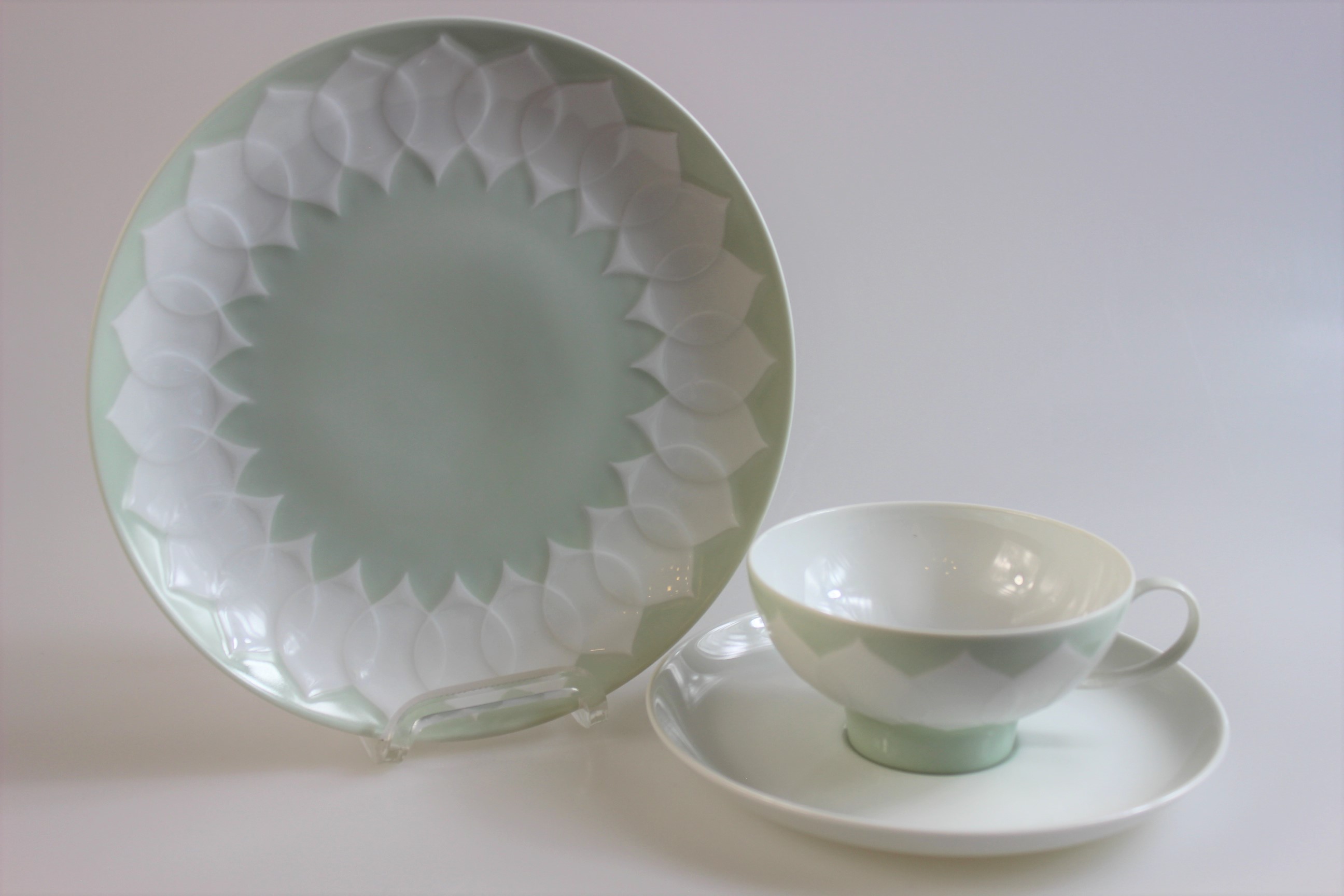 Teegedeck 3 tlg. - Rosenthal - Lotus - Seladon