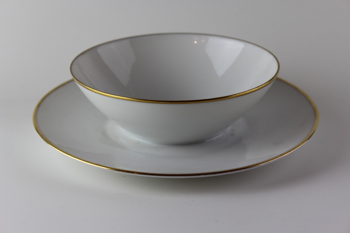 Butterdose (ohne Deckel) - Rosenthal - Form 2000 - polierter Goldrand