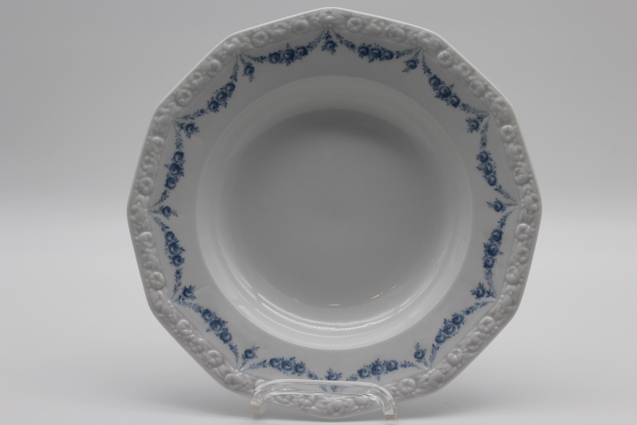 Suppenteller Ø 23,5 cm - Rosenthal - Maria - Rosenkante blau