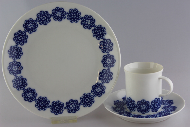 Kaffeegedeck 3 tlg. - Rosenthal - Berlin - Blaue Blüte