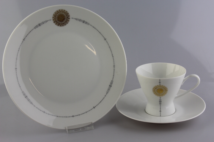 Kaffeegedeck 3 tlg. - Rosenthal - Form 2000 - Mitternachtssonne