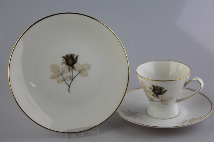 Moccagedeck 3 tlg. - Rosenthal - Form 2000 - Schattenrose