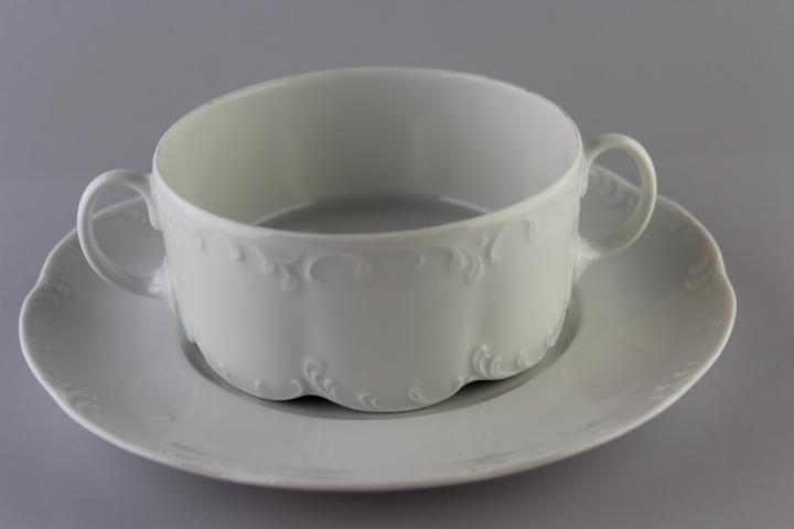 Suppentasse 2 tlg. - Rosenthal - weiß